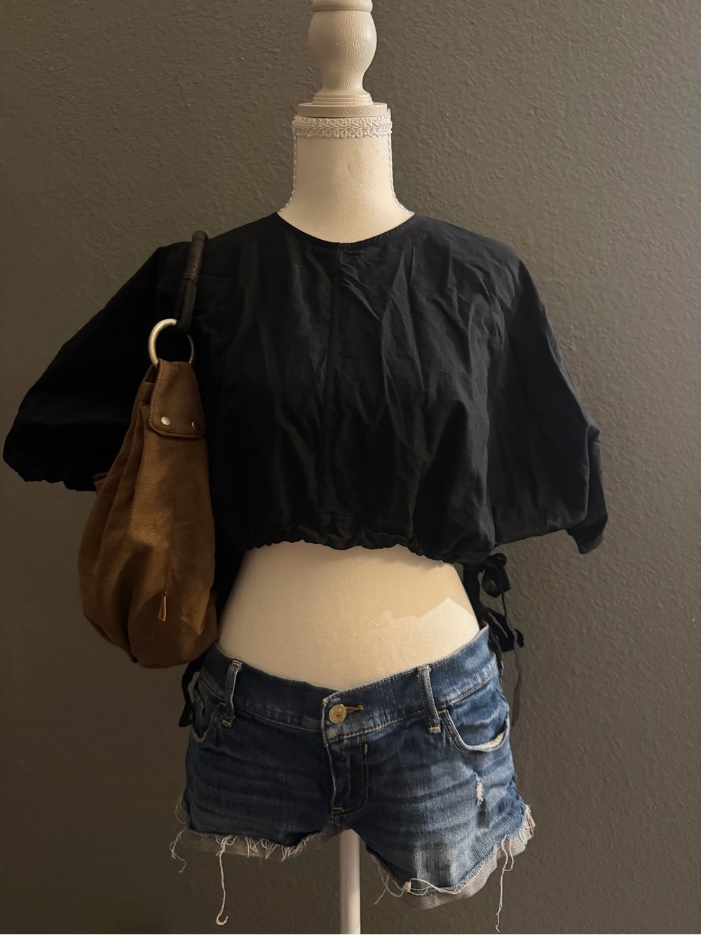Zara Black Drawstring Blouse